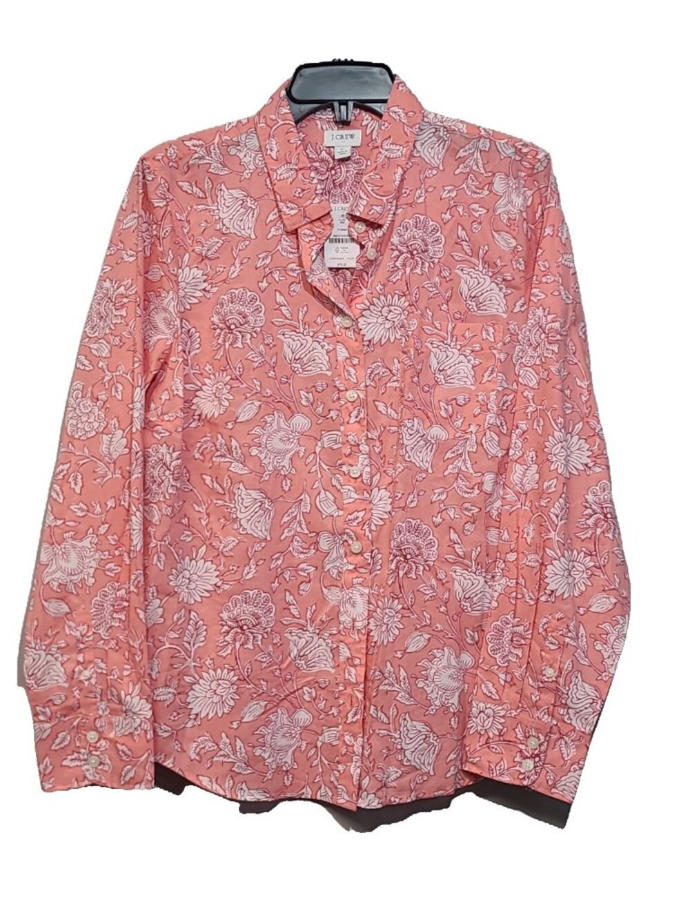 J.Crew Factory Lightweight Cotton Shirt Signature Fit Button-Up L Pink